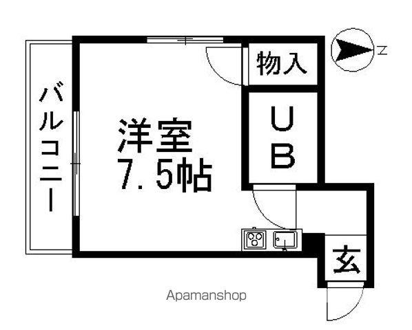 ハートイン代官町(ワンルーム/3階)の間取り写真