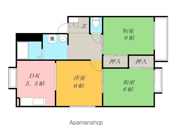 リバーサイドシティ麻生川(3K/2階)の間取り写真