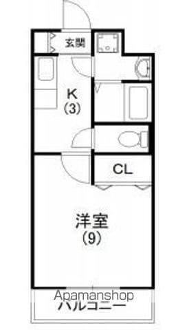 バンブーリーヴスⅠ(1K/2階)の間取り写真