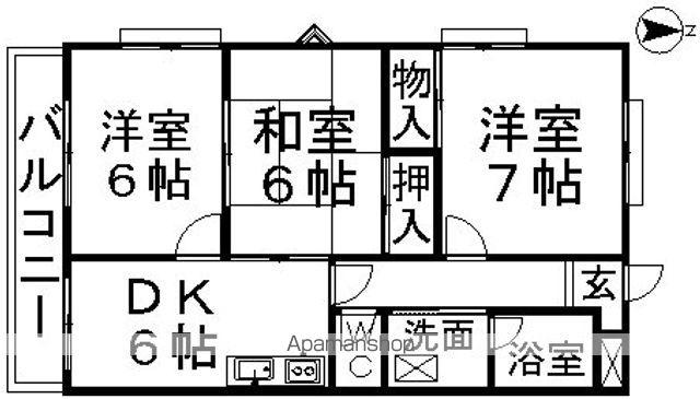 サンライトハイツ(3DK/1階)の間取り写真