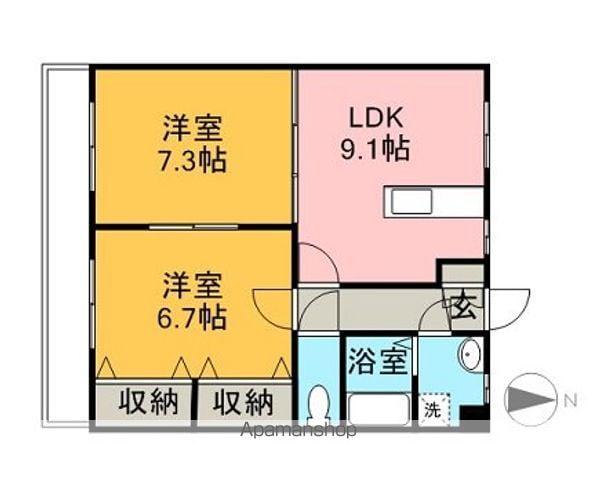 リアン田の上(1LDK/1階)の間取り写真