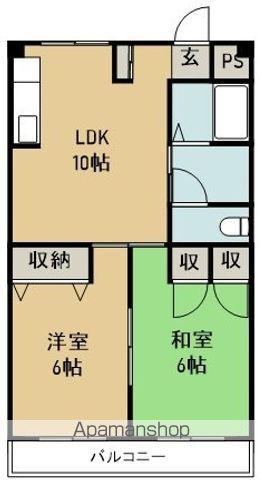 啓ビル(2LDK/4階)の間取り写真