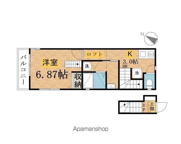 プレミア北野(1K/2階)の間取り写真