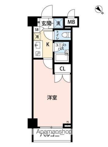 サンパティオ文京千石(1K/2階)の間取り写真