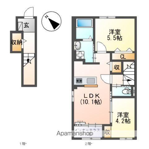 スターテラスひばりが丘(2LDK/2階)の間取り写真
