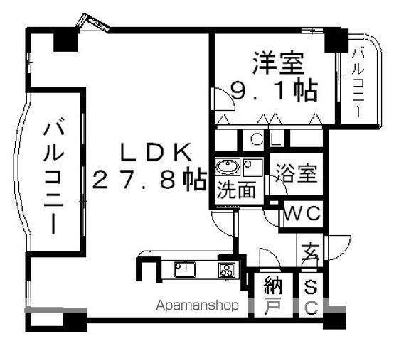 サニーストン瑞穂(1LDK/10階)の間取り写真