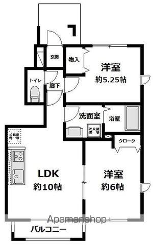 ピュアリーフ(2LDK/1階)の間取り写真