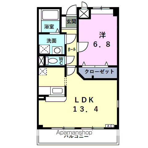 メゾン・アルカンシエル(1LDK/3階)の間取り写真