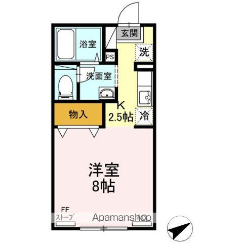 ルグラン篠田(1K/2階)の間取り写真