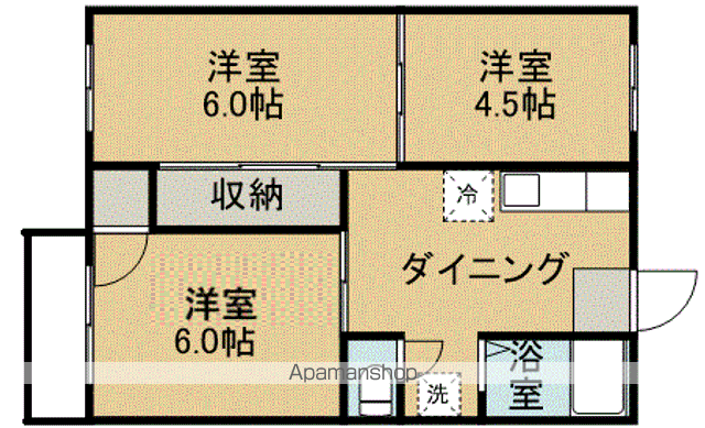 BE-FLORA(3DK/2階)の間取り写真