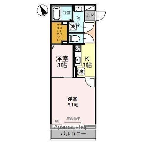 グラセフル(2K/2階)の間取り写真