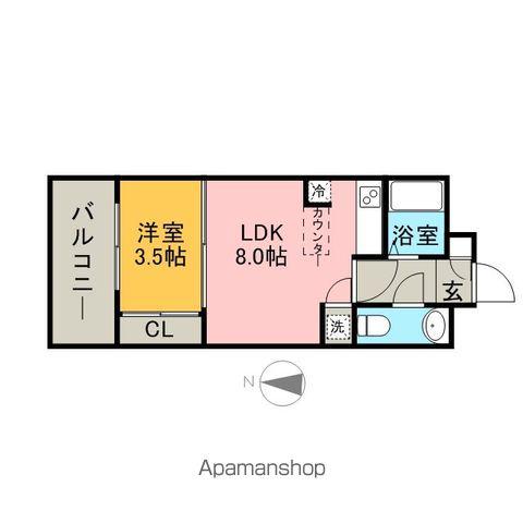 エステート・モア・天神サクセス(1LDK/9階)の間取り写真