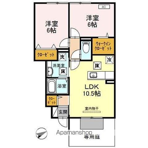 カーサM(2LDK/1階)の間取り写真