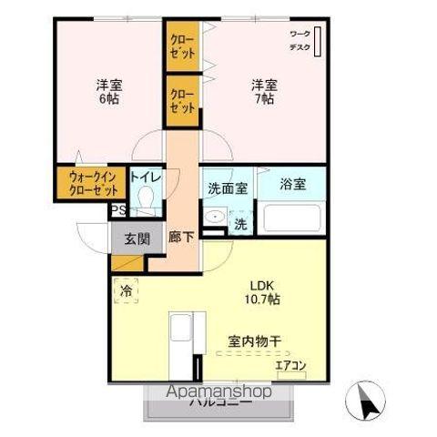 メディオTM(2LDK/1階)の間取り写真