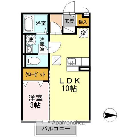 ガーデンヒルズ荒木(1LDK/1階)の間取り写真