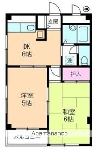 プロヴィデンス秀洋(2DK/4階)の間取り写真