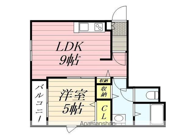 カーム19(1LDK/2階)の間取り写真
