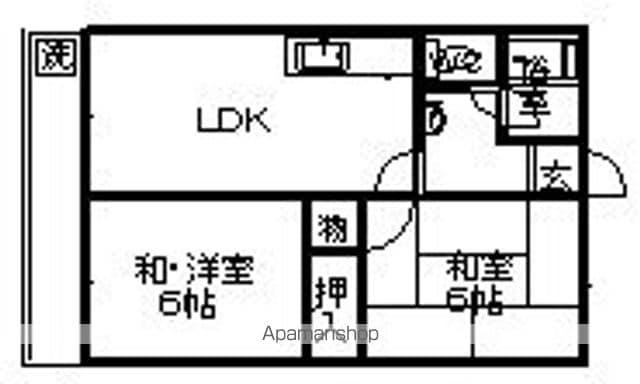 第1コーポ小菅(2LDK/4階)の間取り写真