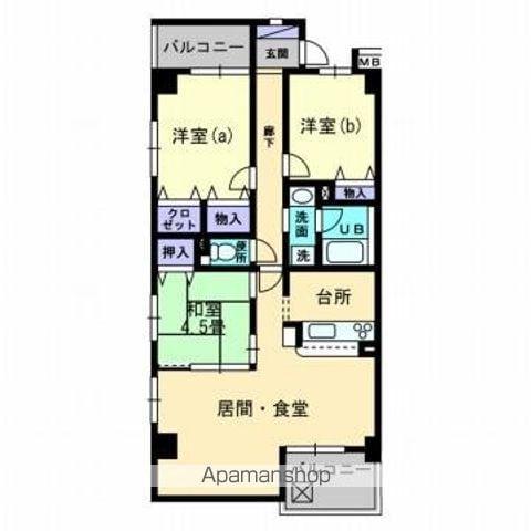 SQUARE今里(3LDK/5階)の間取り写真