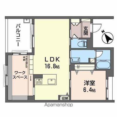 ビレッジズシャーメゾン(1LDK/2階)の間取り写真