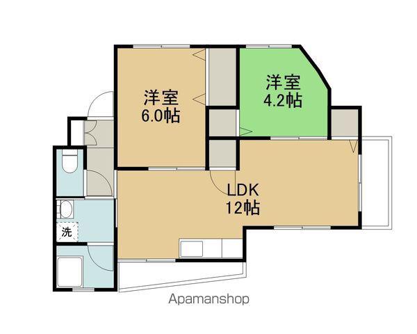 サンシャインハイツ(2LDK/2階)の間取り写真