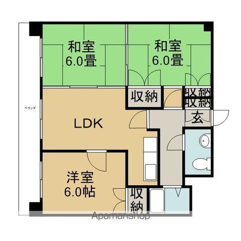 ゴールデンハイツふきあげ(3DK/6階)の間取り写真