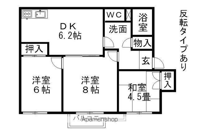 タウニィ樹里(3DK/2階)の間取り写真