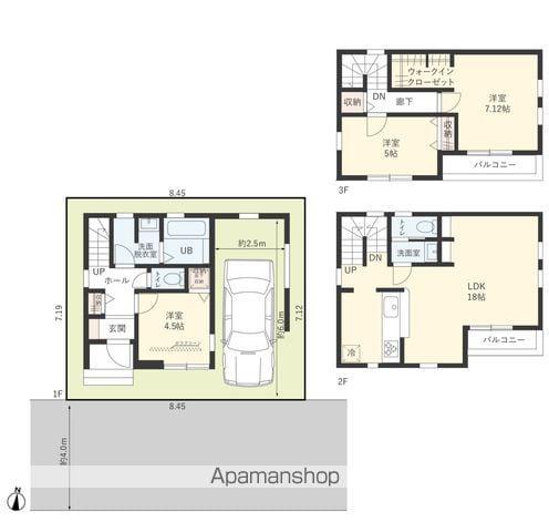 東武鉄道東上線 柳瀬川駅 徒歩27分 3階建 築1年(3LDK)の間取り写真