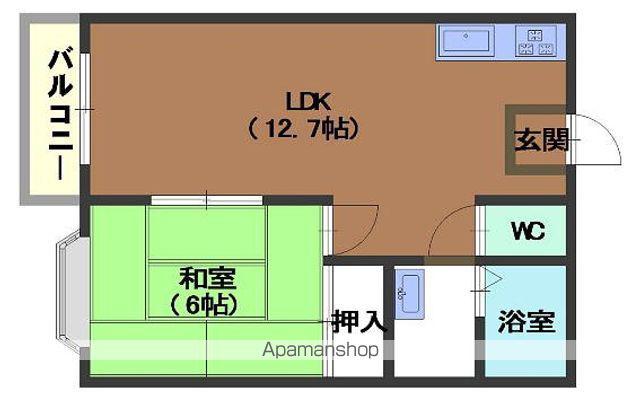 ウィングズ・U(1LDK/2階)の間取り写真