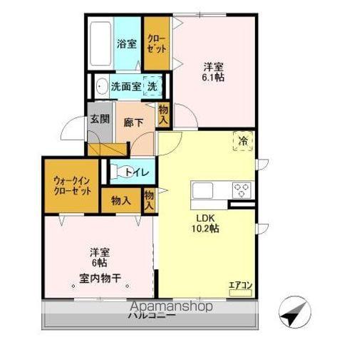 HANABUSAIV(2LDK/3階)の間取り写真