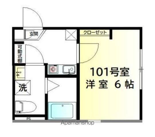 グランツ杉田(1K/1階)の間取り写真