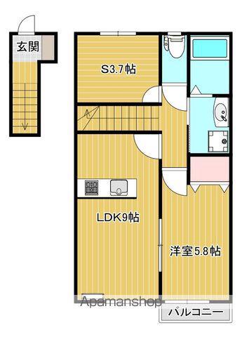 FELICE大街道Ⅱ(1SLDK/2階)の間取り写真