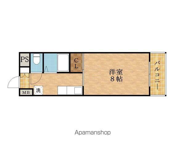 コーポラスヒルズ(1K/6階)の間取り写真