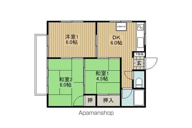 ハイツホリ3号棟(3DK/2階)の間取り写真