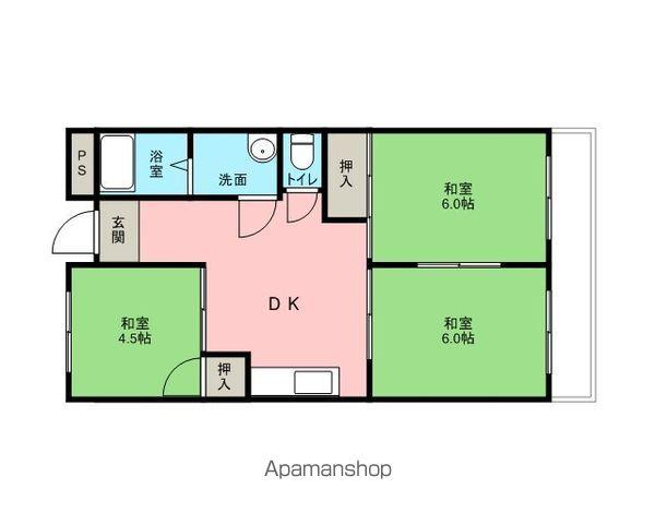 日高マンションⅠ(3DK/1階)の間取り写真