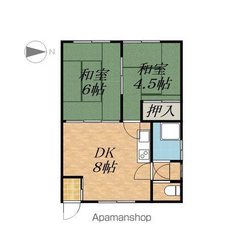 丹保ハイツ(2DK/2階)の間取り写真