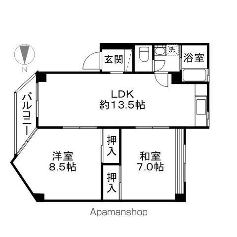 ST PLAZA ARAHATA(2LDK/4階)の間取り写真