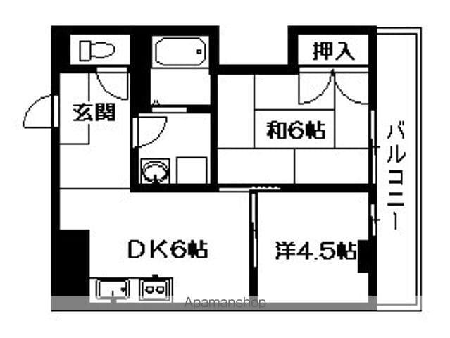 ラポート大路(2DK/4階)の間取り写真
