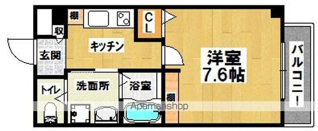 エヌエムキャラントヌフ(1K/2階)の間取り写真