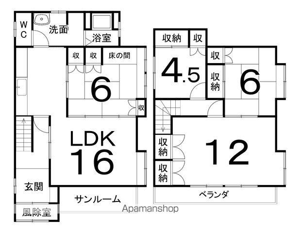 根室本線 新富士駅(北海道) 徒歩2分 2階建 築42年(4LDK)の間取り写真