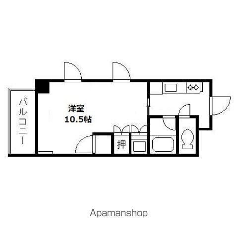 サンライズ長土塀(1K/4階)の間取り写真