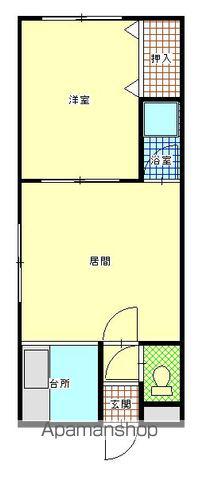 ホワイトタイム(1LDK/1階)の間取り写真