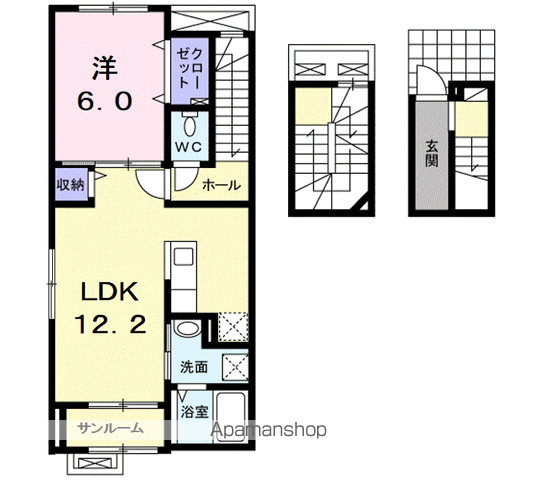 グラン カルフ-ル(1LDK/3階)の間取り写真