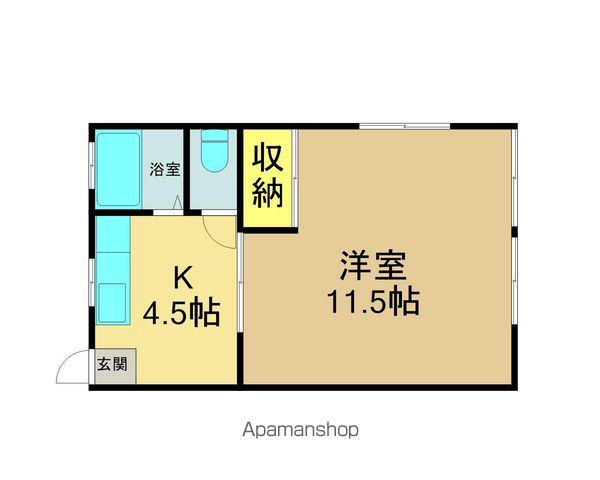 マリンハウス(1DK/2階)の間取り写真