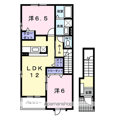 サン草薙(2LDK/2階)の間取り写真