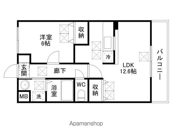 ルネスミルアージュ(1LDK/3階)の間取り写真