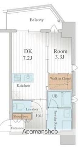 ラファセエスティエラ赤坂(1DK/5階)の間取り写真