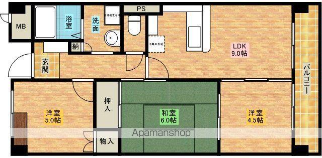 モナーク・シャトー(3DK/4階)の間取り写真