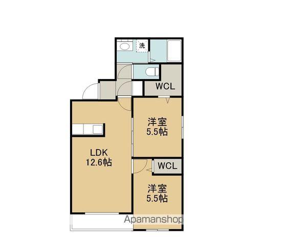 BIBOスクエア千歳(2LDK/3階)の間取り写真