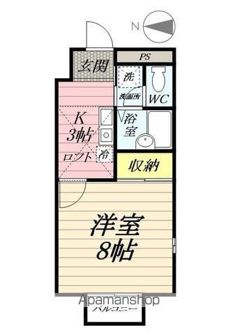 ハーウス秋山(1K/2階)の間取り写真